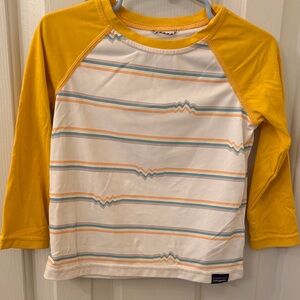 Patagonia Kids Yellow and White Capilene base layer